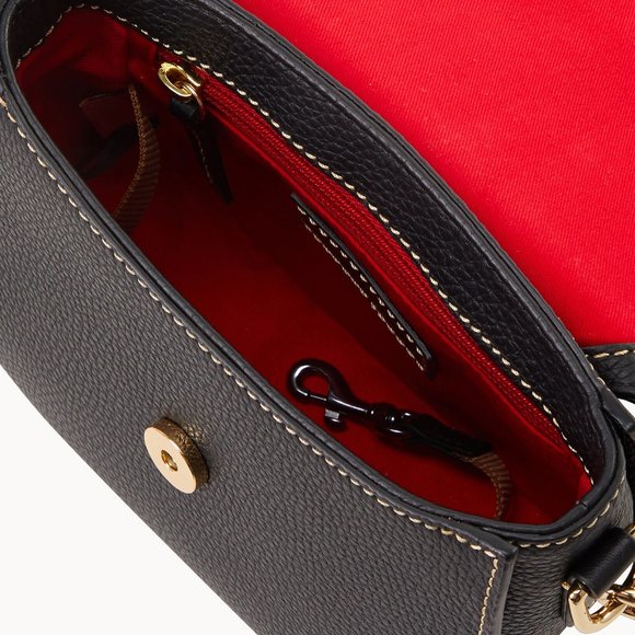 Dooney & Bourke Pebble Grain Crossbody Saddle Bag Black - Picture 2 of 6